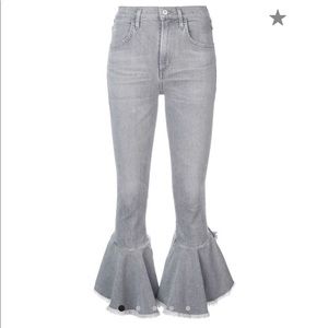 NWOT Citizens of Humanity Cropped Ruffle Jeans